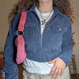 Crop Fitted Corduroy Light Jacket